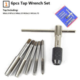 6/8/9pcs M3-M12 Tap Wrench Drill Set Hand Tapping Tools Metric Screw Thread Tap Twist Drill Bit Wrench Set