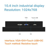 15 17 Inch Display LCD Screen Monitor of Tablet VGA DVI USB Resistance Touch Screen Embedded Installation Wall Mounting 12"  10"