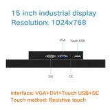 15 17 Inch Display LCD Screen Monitor of Tablet VGA DVI USB Resistance Touch Screen Embedded Installation Wall Mounting 12"  10"