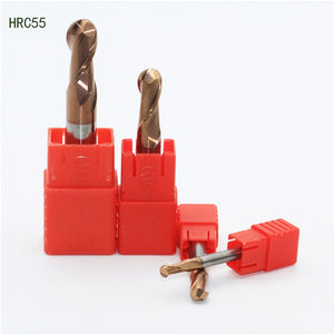 1pc HRC55 2 Flute  Carbide Ball Nose Endmills 1mm 1.5mm 2mm 2.5mm 4mm 5mm 6mm 8mm End Mill  ball CNC Mill Cutter Tool