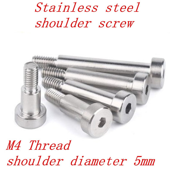 20pcs m4 thread  5mm shoulder diameter stainless steel hex socket shoulder screw length 4/5/6/8/10/12/16/20/25/30/35/40mm