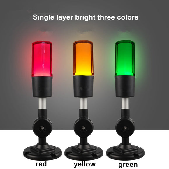 Led 3 Color In One Layer Indicator Lamp 24V Warning Light Workshop Machine Signal Buzzer Alarm Caution Black Foldable Tower Lamp