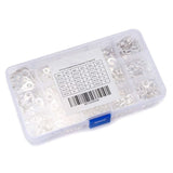375 Pcs 15 in 1 Non-Insulated Ring Fork U-type Terminals Tin-Plated Copper Terminals Assortment Kit Cable Wire Connector Crimp S