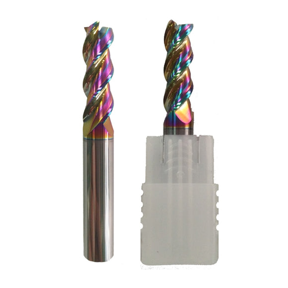 DLC Colorful Coating End Mill For Aircraft Aluminum Upgrade for CNC maching 3 Blade Endmills milling cutter woodding cutter