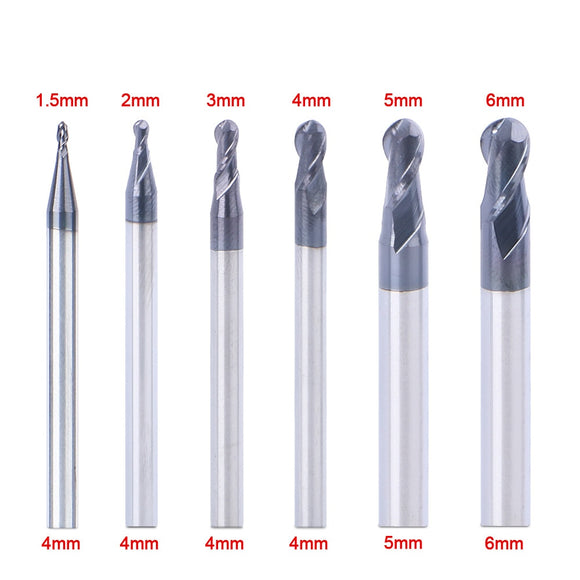 50mm ball nose end mill Drill Bit 2 flutes Endmills cnc end milling cutter for metal face and slot machining coated end mills