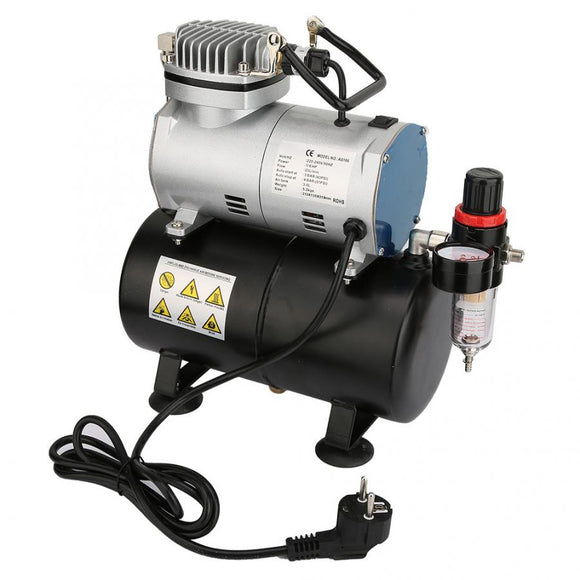 3L 1/6 Horsepower Airbrush Compressor Piston Airbrush Spray gun Single Cylinder Piston Air Compressor + Pressure Regulator