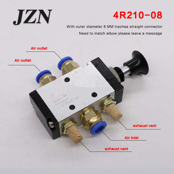 Free shipping ( 1 PCS ) Pull the valve mechanical valve pneumatic switch two three-way 5 pass 4R210-08 control cylinder valve