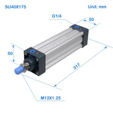 SU40  Series Bore 40 stroke 25-1000 Air Cylinders Double Acting Single Rod  pneumatic Air cylinder price SU series cylinder