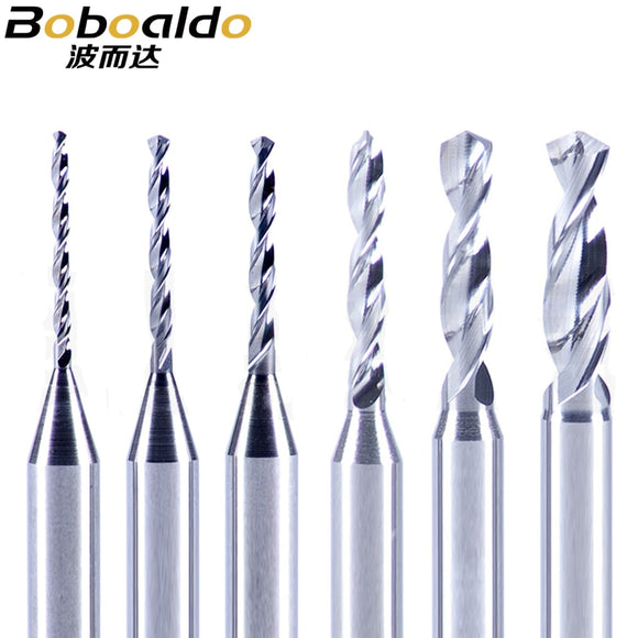 10pc 3.175mm Carbide Drill Bits Micro Engraving CNC PCB Endmill Making Hole Aluminum Wood Acrylic Plastic 0.2mm to 3.0mm